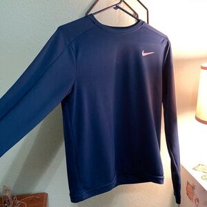Nike Navy Long Sleeve with Pink Swoosh